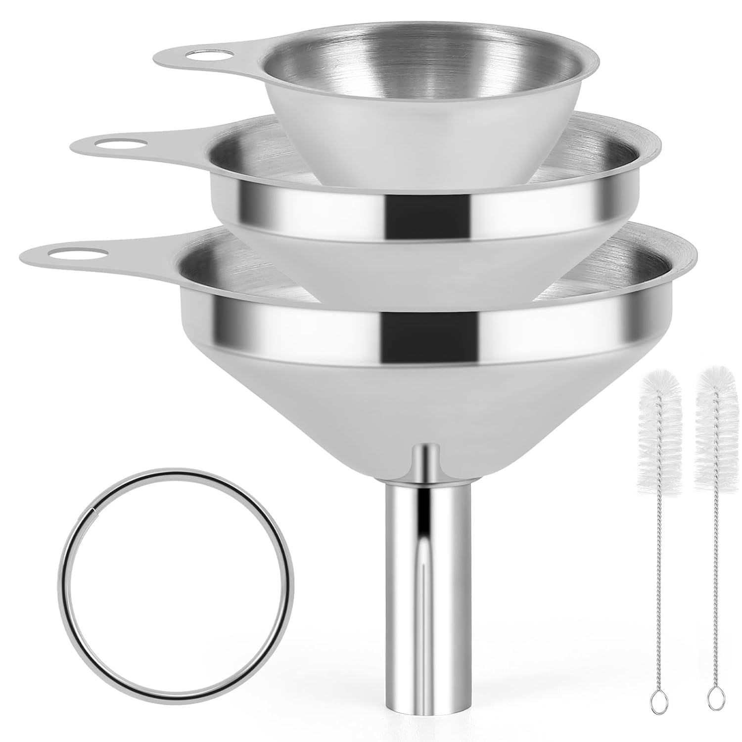 Stainless Steel Mini Kitchen Funnel Set