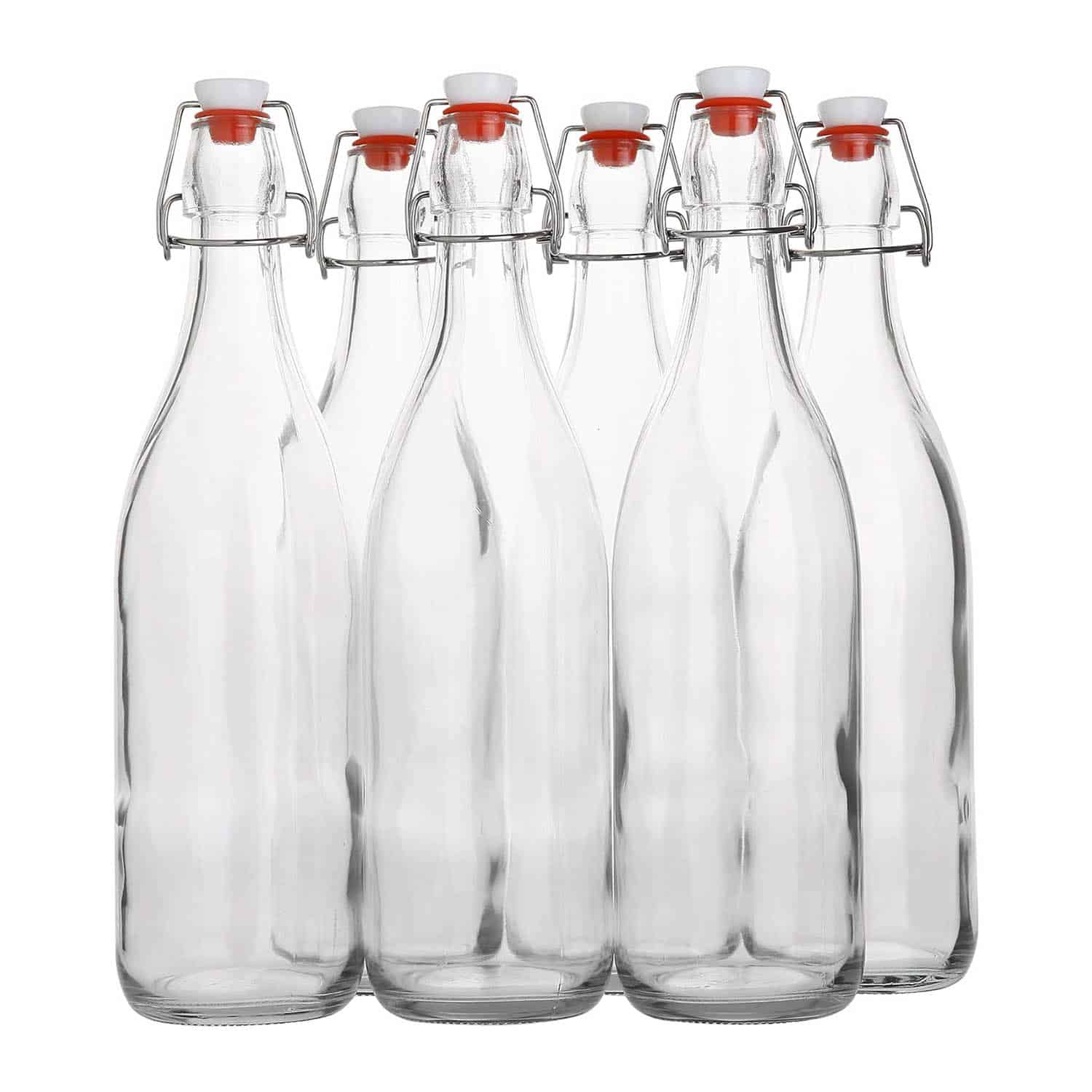 Flip-Top Glass Bottles for Beverages, Oil, Vinegar, Kombucha, Water Kefir