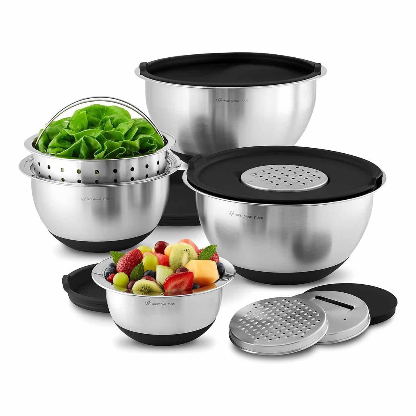 Stainless Steel Mixing Bowl Set, Silicone Grip Bottom