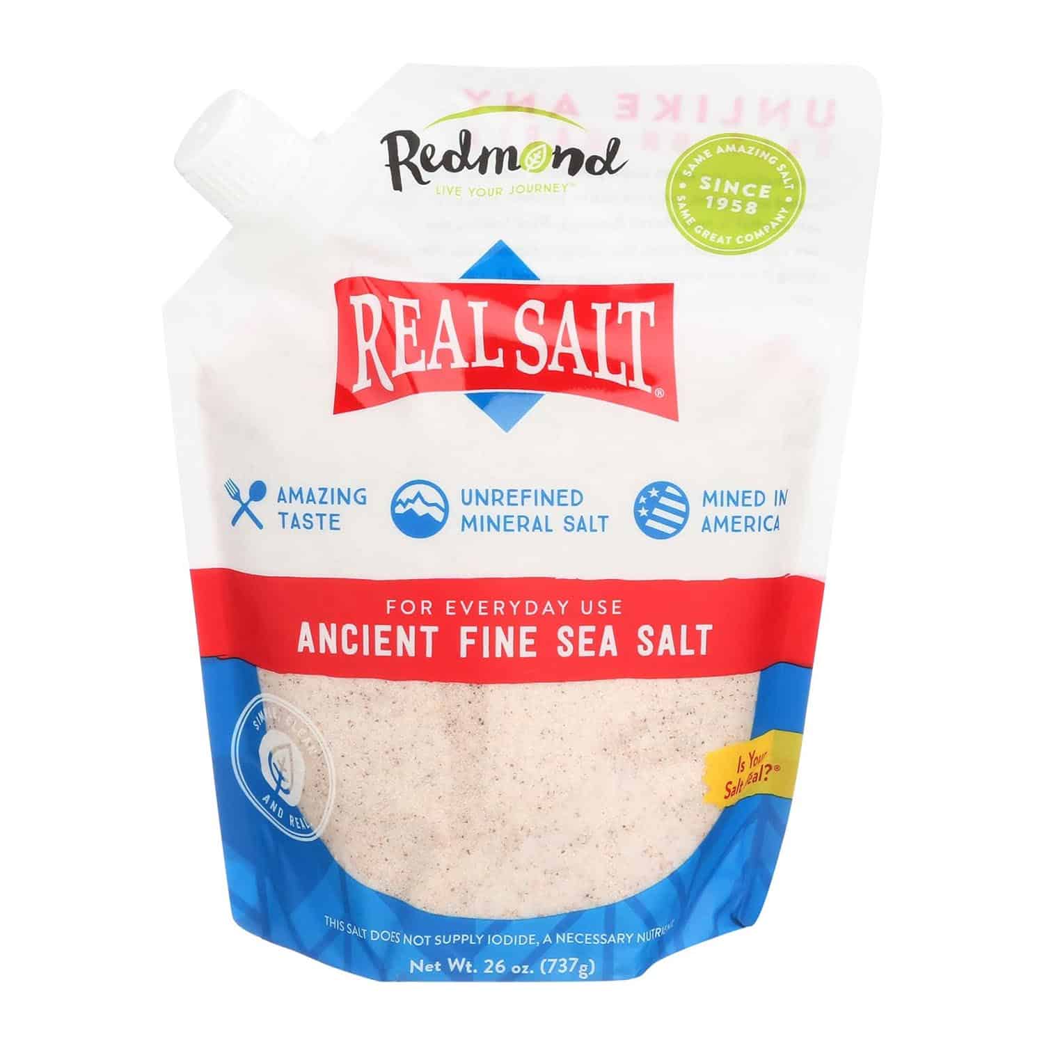 Redmond Real Salt - Ancient Fine Sea Salt, Unrefined Mineral Salt