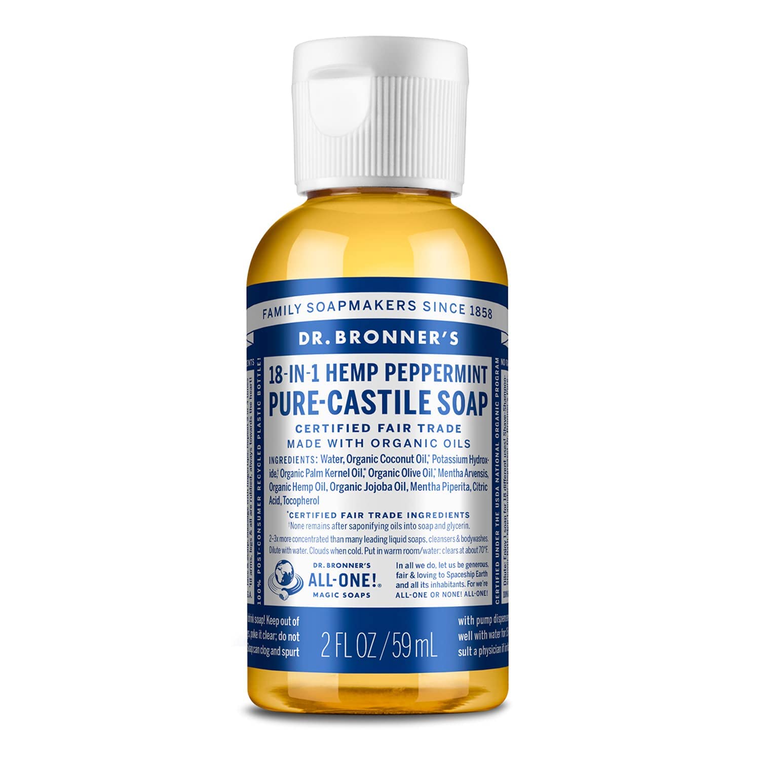 Dr. Bronner’s Pure-Castile Liquid Soap doubles as laundry soap if you need to hand wash