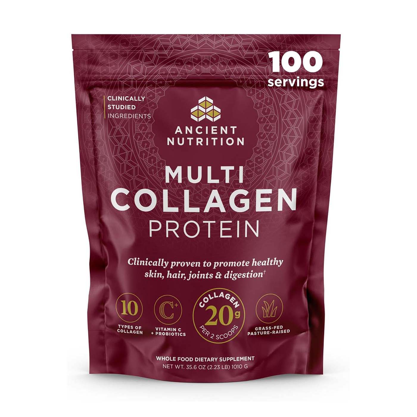 Ancient Nutrition Unflavored Multi Collagen Powder Protein with Probiotics and Vitamin C